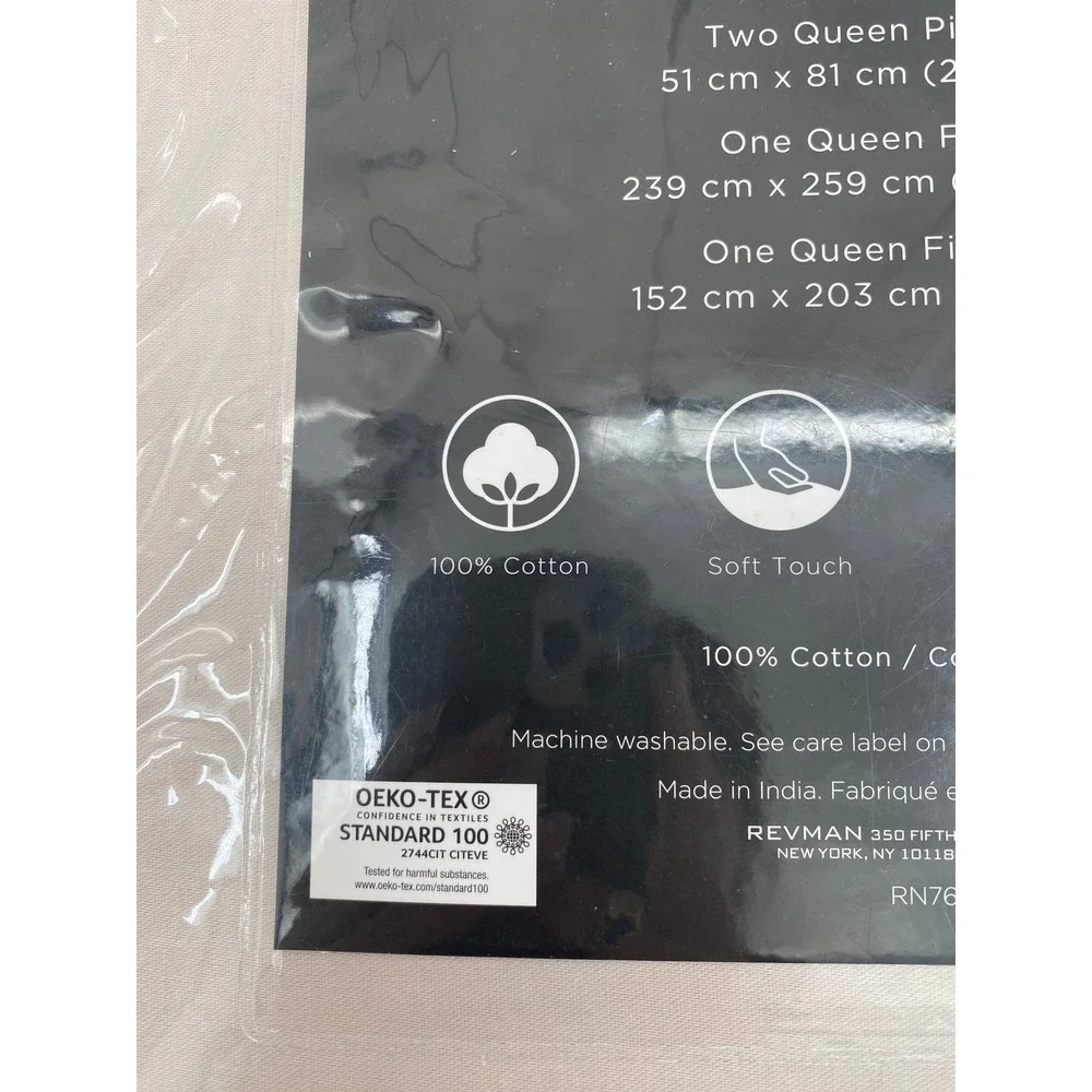 Vera Wang Sheet Set Queen Beige 300 TC 100% Cotton Satin Weave 4pc Luxury